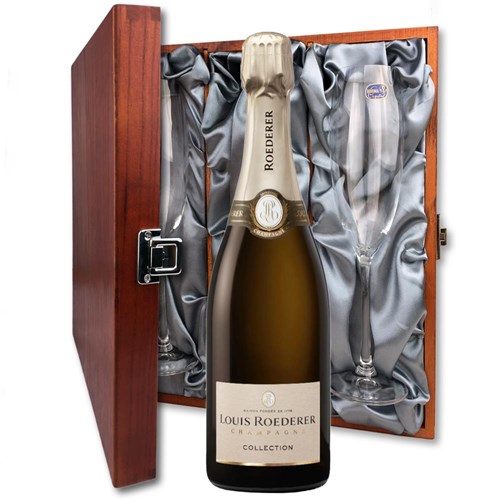 Louis Roederer Collection 245 Champagne 75cl And Flutes In Luxury Presentation Box